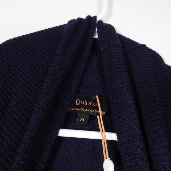 New Quince Women's XL Turtleneck Sweater True Navy Blue Mongolian Cashmere 4876 - Picture 5 of 8